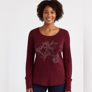 Vintage Torrid sz‎ 1 Thermal Bird Floral Top 1X Y2K